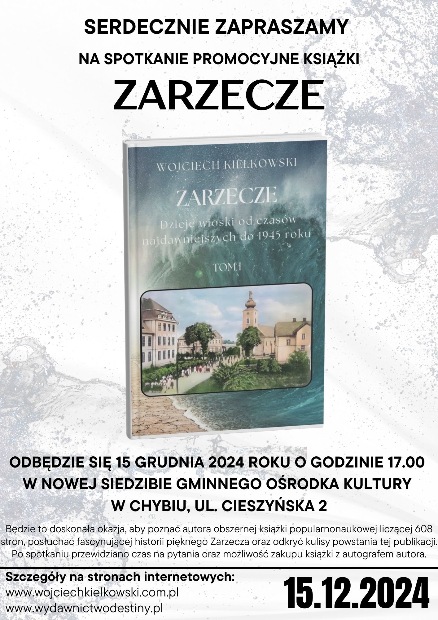 Plakat spotkania promocyjnego książki Zarzecze
