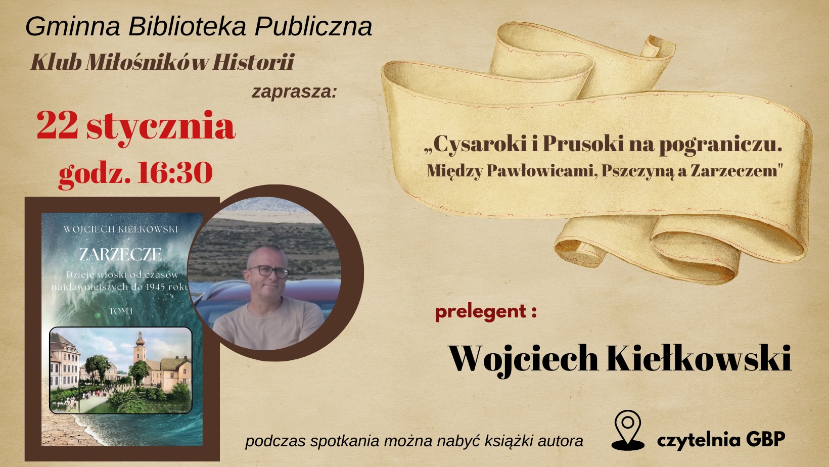 Plakat wykładu Cysarki i Prusoki na pograniczu